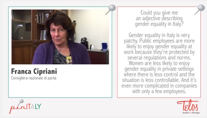 Interview with Franca Cipriani, National Gender Equality Advisor